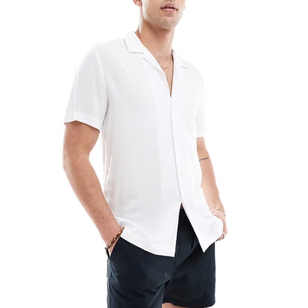 White ASOS Button Down Polo (M)